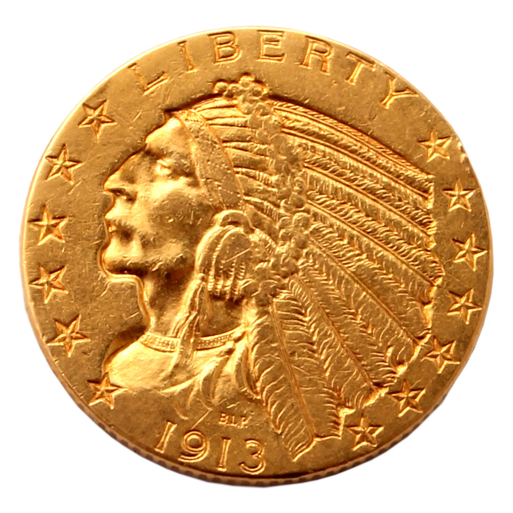 1913 Indian Head US $5 Gold Coin